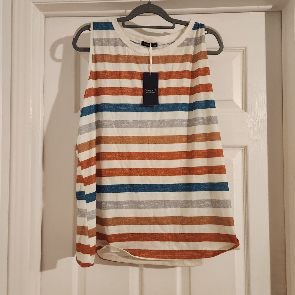 NWT Sampeel Women's Tank Top Striped XXL